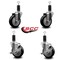 Service Caster 4'' Black Poly Wheel Swivel 1-1/4'' Expanding Stem Caster Set 2 Brakes, 4PK SCC-EX20S414-PPUB-BLK-2-TLB-2-114 - alternate 3